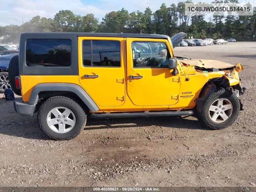 2013 Jeep Wrangler Unlimited Sport VIN: 1C4BJWDG5DL514415 Lot: 40358621