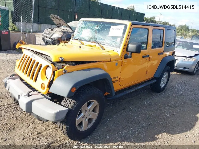 2013 Jeep Wrangler Unlimited Sport VIN: 1C4BJWDG5DL514415 Lot: 40358621