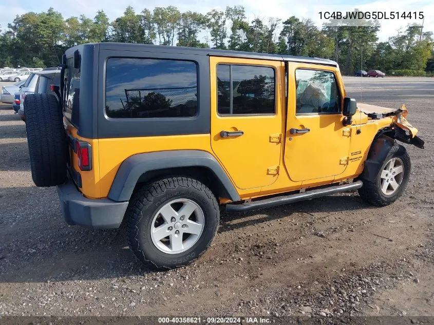 2013 Jeep Wrangler Unlimited Sport VIN: 1C4BJWDG5DL514415 Lot: 40358621