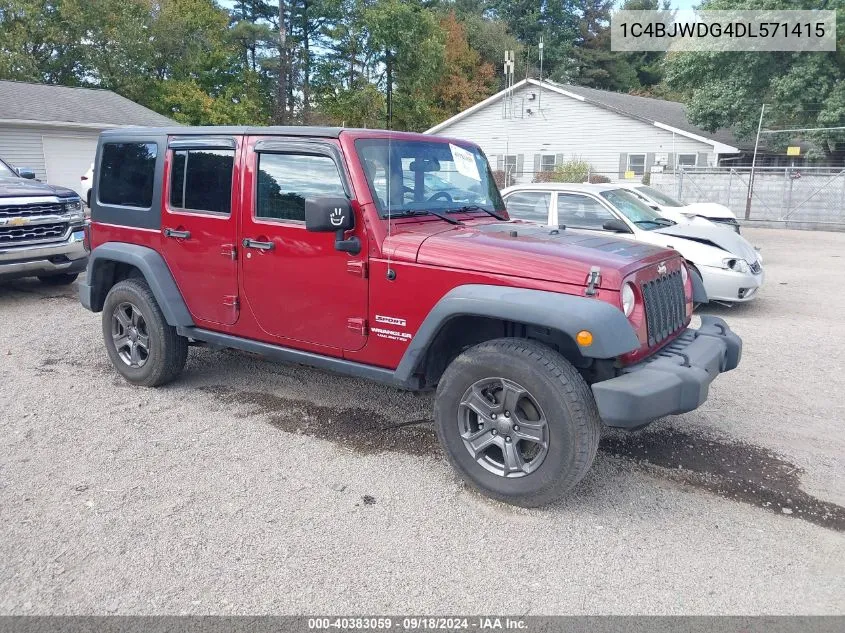 2013 Jeep Wrangler Unlimited Sport VIN: 1C4BJWDG4DL571415 Lot: 40383059