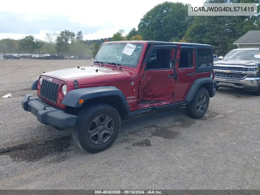 2013 Jeep Wrangler Unlimited Sport VIN: 1C4BJWDG4DL571415 Lot: 40383059