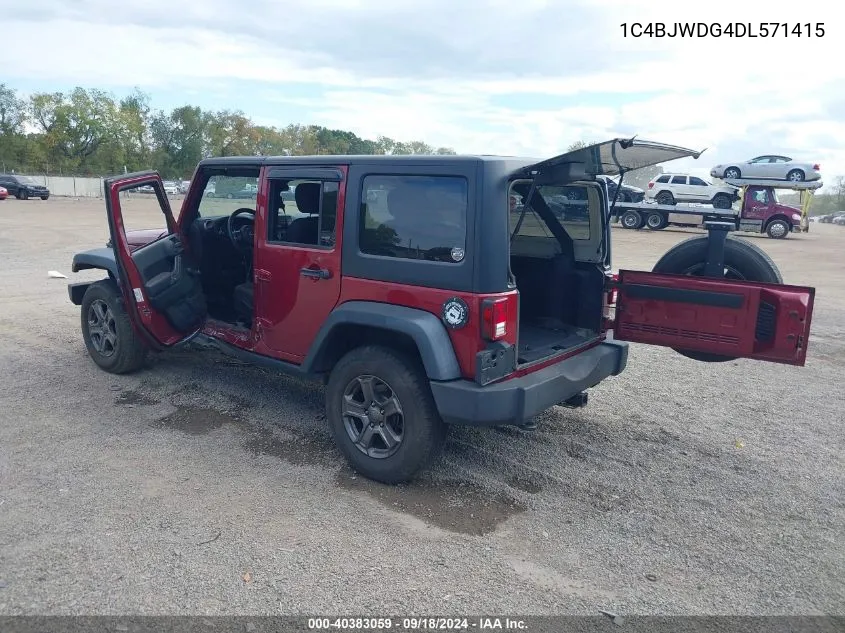 2013 Jeep Wrangler Unlimited Sport VIN: 1C4BJWDG4DL571415 Lot: 40383059