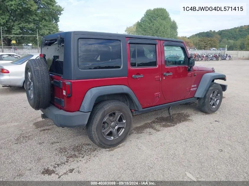 1C4BJWDG4DL571415 2013 Jeep Wrangler Unlimited Sport