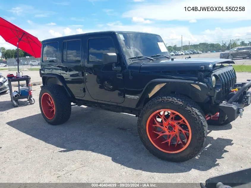 2013 Jeep Wrangler Unlimited Sahara VIN: 1C4BJWEGXDL550258 Lot: 40404699