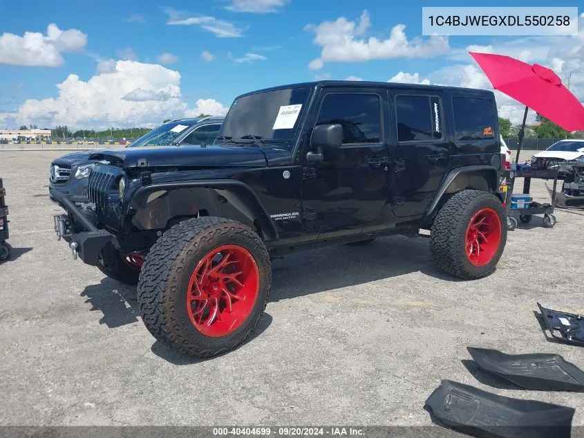 2013 Jeep Wrangler Unlimited Sahara VIN: 1C4BJWEGXDL550258 Lot: 40404699