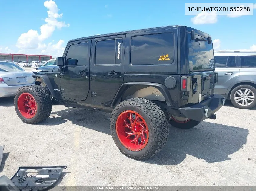 2013 Jeep Wrangler Unlimited Sahara VIN: 1C4BJWEGXDL550258 Lot: 40404699