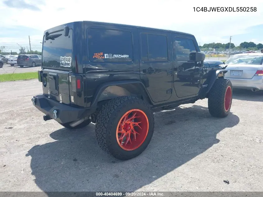 2013 Jeep Wrangler Unlimited Sahara VIN: 1C4BJWEGXDL550258 Lot: 40404699