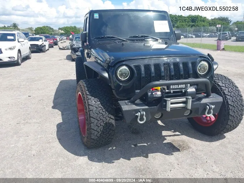 2013 Jeep Wrangler Unlimited Sahara VIN: 1C4BJWEGXDL550258 Lot: 40404699