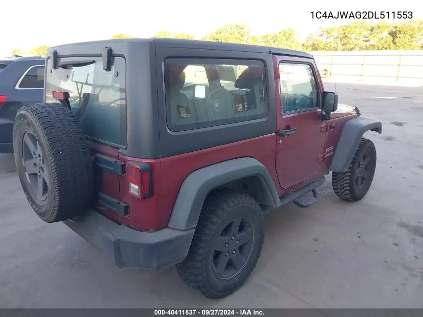 2013 Jeep Wrangler Sport VIN: 1C4AJWAG2DL511553 Lot: 40411837