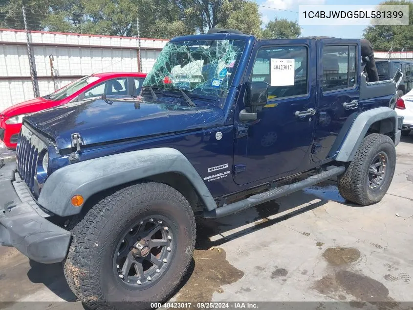 2013 Jeep Wrangler Unlimited Sport VIN: 1C4BJWDG5DL581399 Lot: 40423017