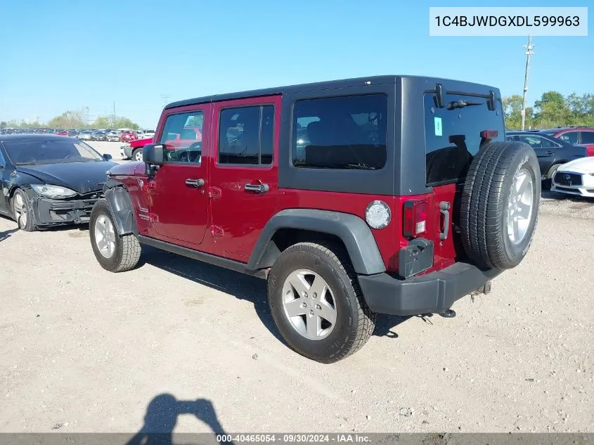 2013 Jeep Wrangler Unlimited Sport VIN: 1C4BJWDGXDL599963 Lot: 40465054