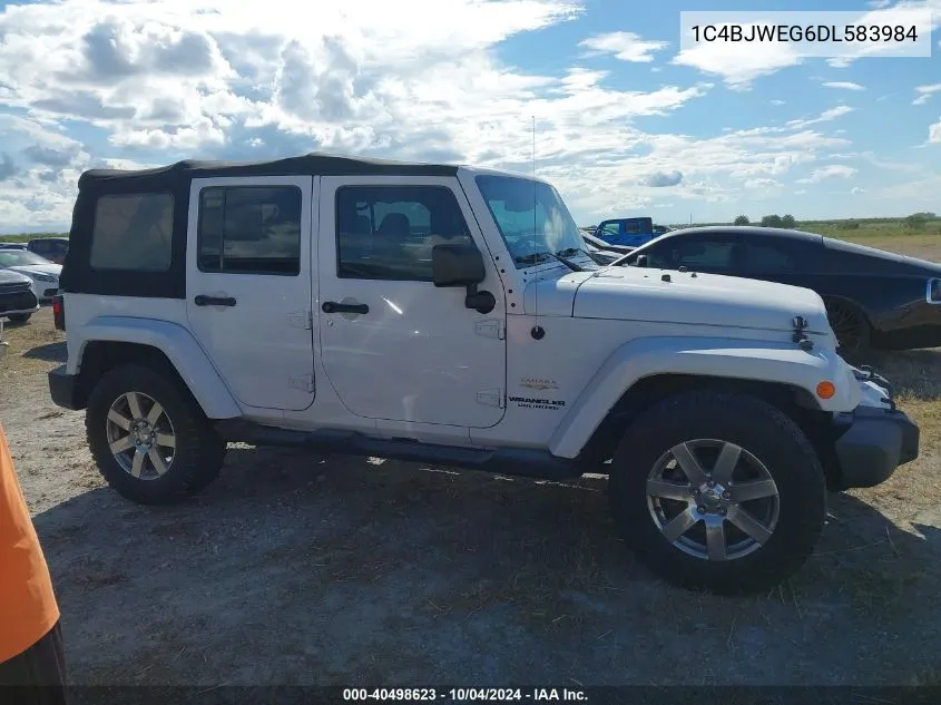 2013 Jeep Wrangler Unlimited Sahara VIN: 1C4BJWEG6DL583984 Lot: 40498623