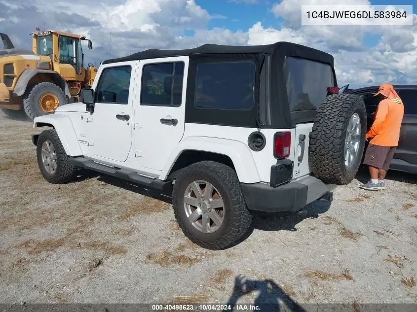 2013 Jeep Wrangler Unlimited Sahara VIN: 1C4BJWEG6DL583984 Lot: 40498623