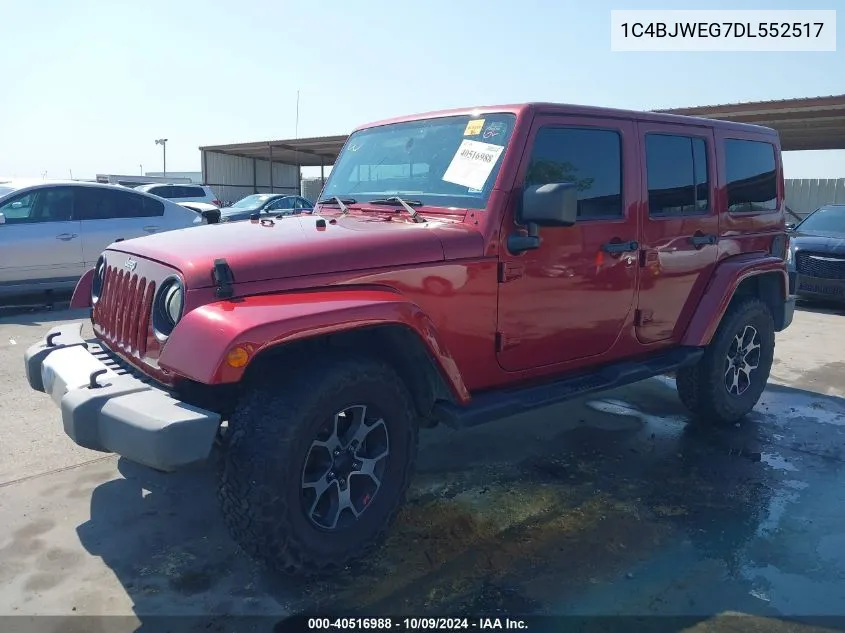 2013 Jeep Wrangler Unlimited Sahara VIN: 1C4BJWEG7DL552517 Lot: 40516988