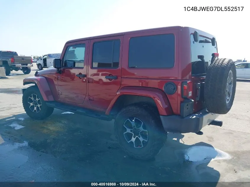 2013 Jeep Wrangler Unlimited Sahara VIN: 1C4BJWEG7DL552517 Lot: 40516988