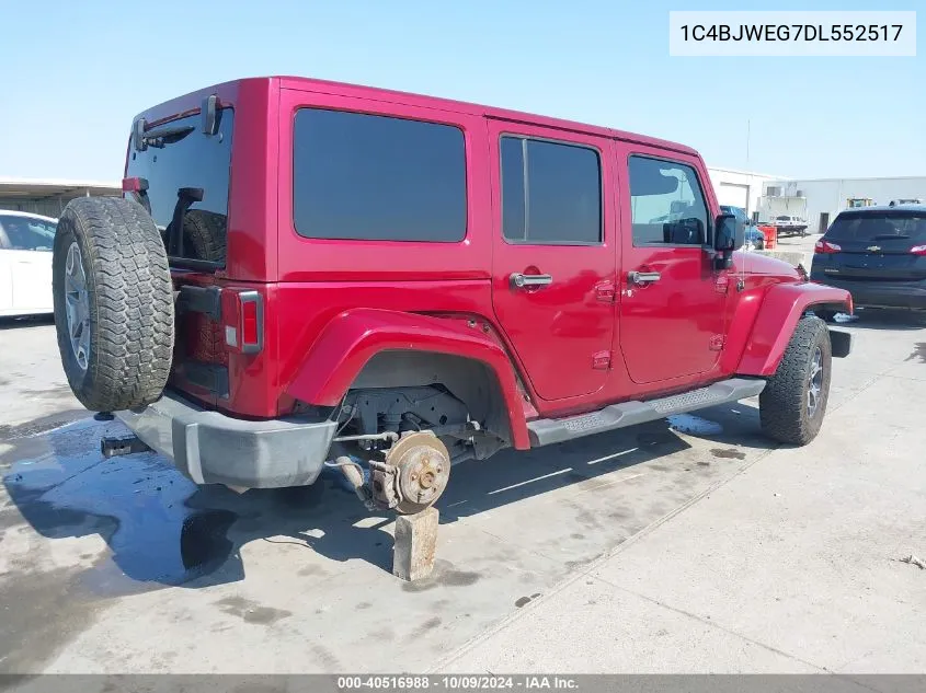 2013 Jeep Wrangler Unlimited Sahara VIN: 1C4BJWEG7DL552517 Lot: 40516988