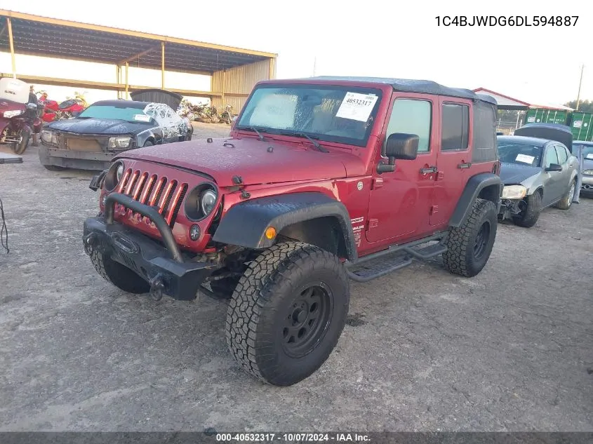 2013 Jeep Wrangler Unlimited Sport VIN: 1C4BJWDG6DL594887 Lot: 40532317