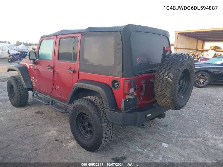 2013 Jeep Wrangler Unlimited Sport VIN: 1C4BJWDG6DL594887 Lot: 40532317