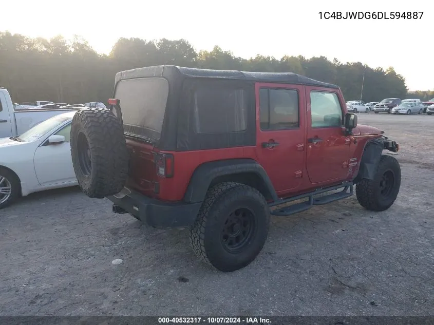 2013 Jeep Wrangler Unlimited Sport VIN: 1C4BJWDG6DL594887 Lot: 40532317