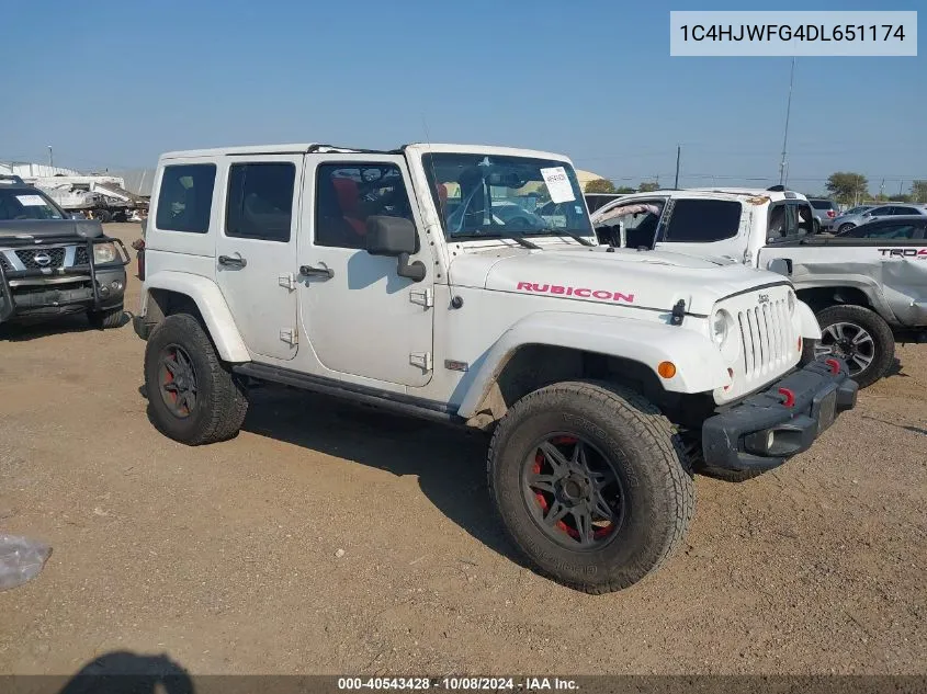 2013 Jeep Wrangler Unlimited Rubicon VIN: 1C4HJWFG4DL651174 Lot: 40543428