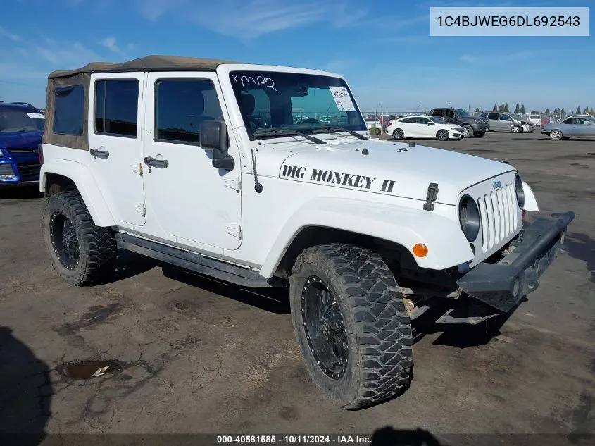 2013 Jeep Wrangler Unlimited Sahara VIN: 1C4BJWEG6DL692543 Lot: 40581585