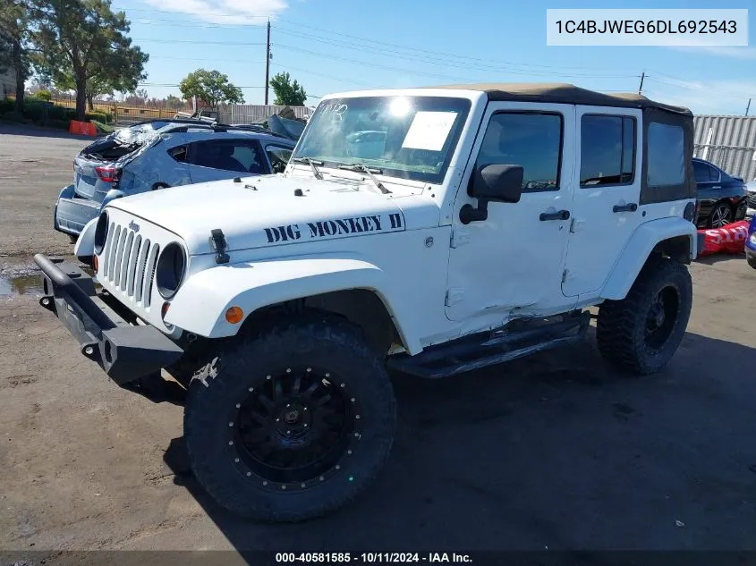 2013 Jeep Wrangler Unlimited Sahara VIN: 1C4BJWEG6DL692543 Lot: 40581585