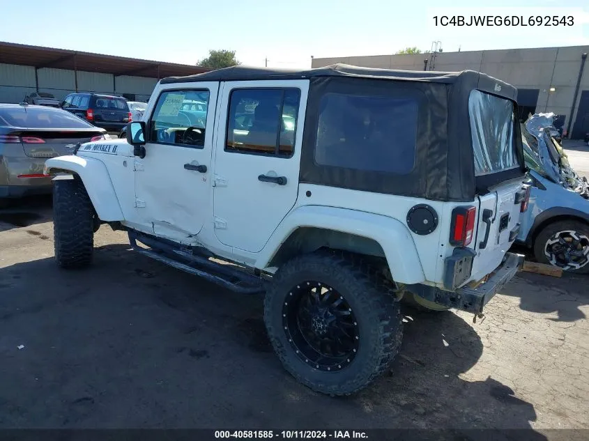 2013 Jeep Wrangler Unlimited Sahara VIN: 1C4BJWEG6DL692543 Lot: 40581585