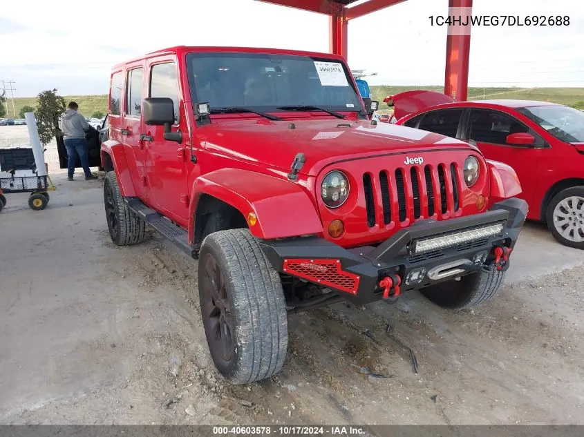 2013 Jeep Wrangler Unlimited Sahara VIN: 1C4HJWEG7DL692688 Lot: 40603578