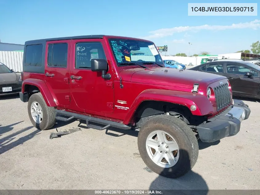 2013 Jeep Wrangler Unlimited Sahara VIN: 1C4BJWEG3DL590715 Lot: 40623670