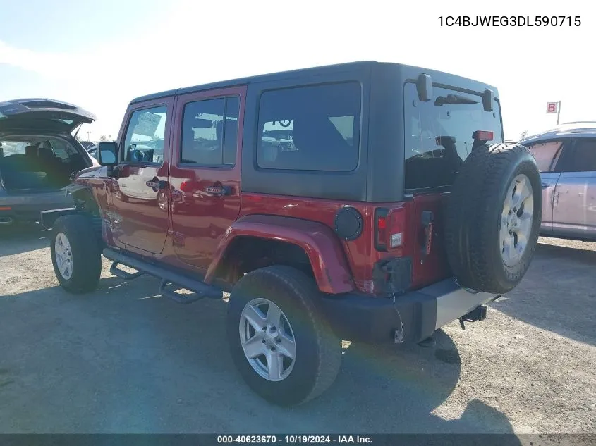 2013 Jeep Wrangler Unlimited Sahara VIN: 1C4BJWEG3DL590715 Lot: 40623670