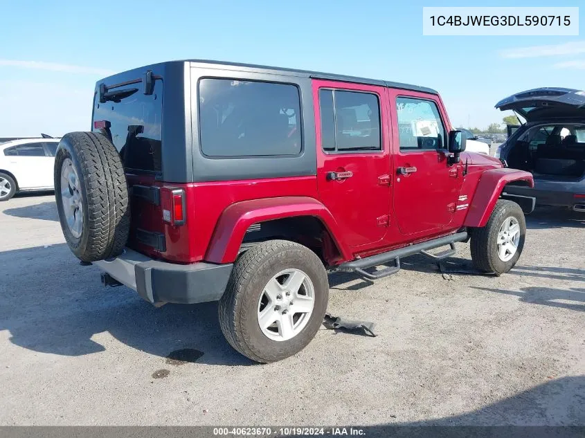 2013 Jeep Wrangler Unlimited Sahara VIN: 1C4BJWEG3DL590715 Lot: 40623670