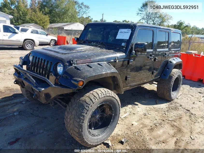 2013 Jeep Wrangler Unlimited Sahara VIN: 1C4BJWEG3DL592951 Lot: 40626643