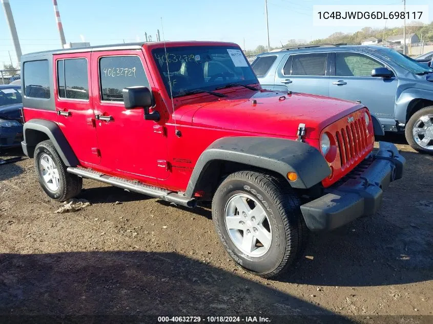 2013 Jeep Wrangler Unlimited Sport VIN: 1C4BJWDG6DL698117 Lot: 40632729