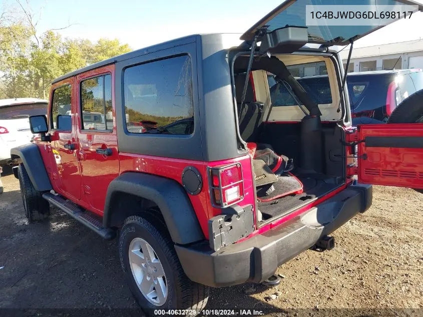 2013 Jeep Wrangler Unlimited Sport VIN: 1C4BJWDG6DL698117 Lot: 40632729