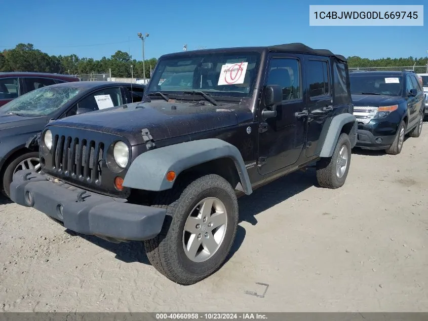 2013 Jeep Wrangler Unlimited Sport VIN: 1C4BJWDG0DL669745 Lot: 40660958