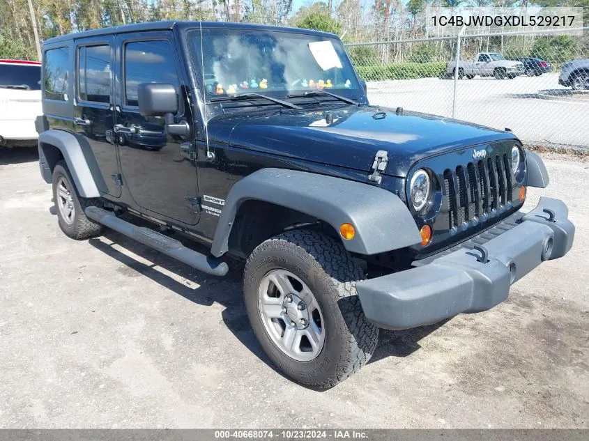 2013 Jeep Wrangler Unlimited Sport VIN: 1C4BJWDGXDL529217 Lot: 40668074