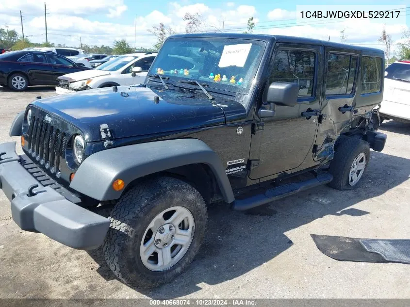 2013 Jeep Wrangler Unlimited Sport VIN: 1C4BJWDGXDL529217 Lot: 40668074