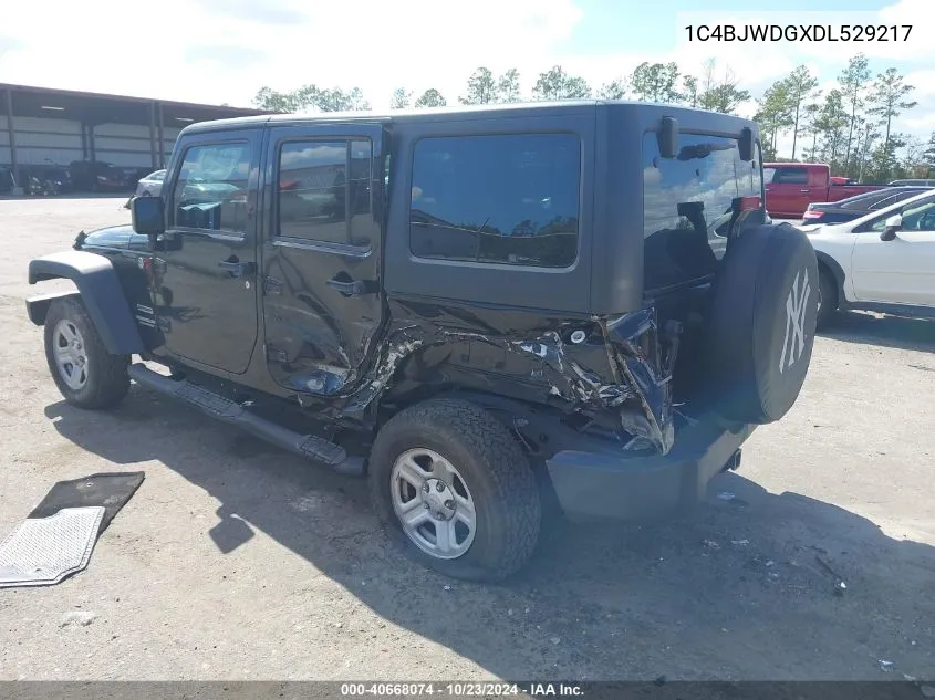 2013 Jeep Wrangler Unlimited Sport VIN: 1C4BJWDGXDL529217 Lot: 40668074