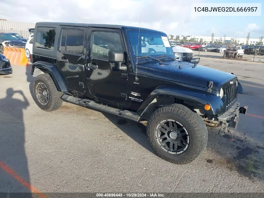 2013 Jeep Wrangler Unlimited Sahara VIN: 1C4BJWEG2DL666957 Lot: 40696448