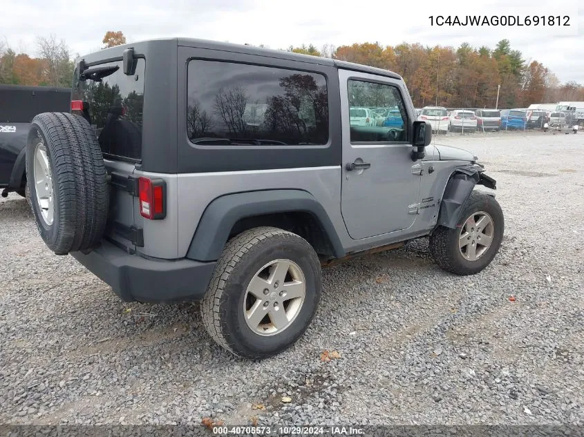 2013 Jeep Wrangler Sport VIN: 1C4AJWAG0DL691812 Lot: 40705573