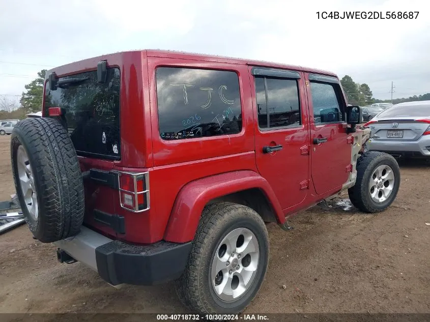 2013 Jeep Wrangler Unlimited Sahara VIN: 1C4BJWEG2DL568687 Lot: 40718732