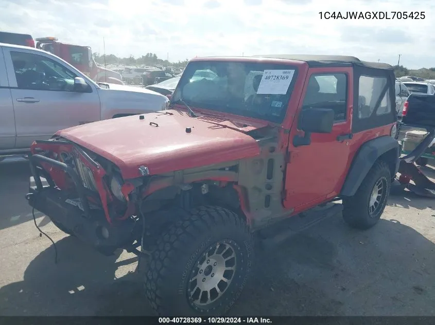 2013 Jeep Wrangler Sport VIN: 1C4AJWAGXDL705425 Lot: 40728369