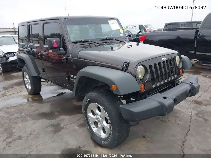 2013 Jeep Wrangler Unlimited Sport VIN: 1C4BJWDG4DL678092 Lot: 40731819