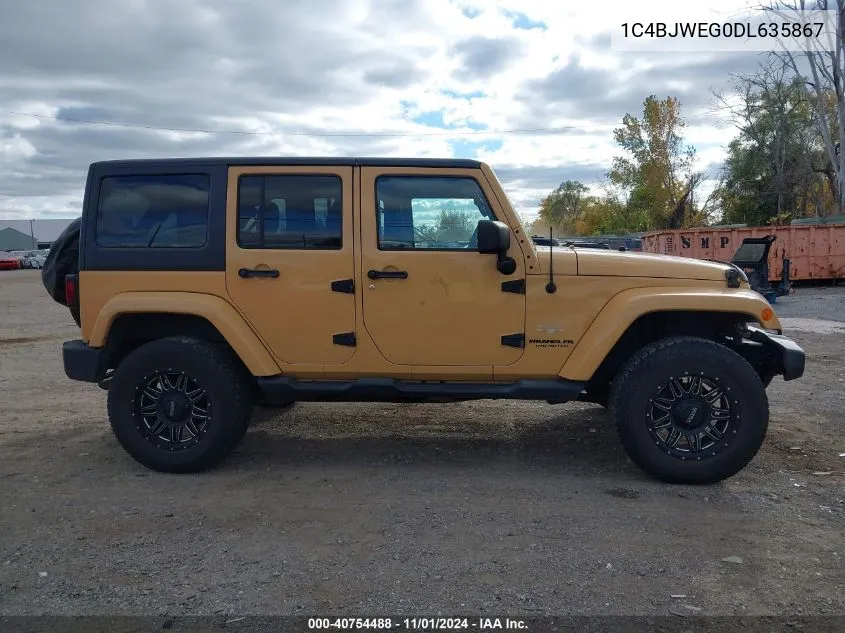 2013 Jeep Wrangler Unlimited Sahara VIN: 1C4BJWEG0DL635867 Lot: 40754488