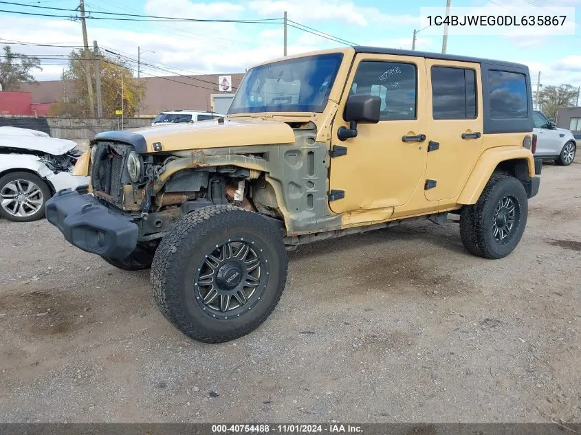 2013 Jeep Wrangler Unlimited Sahara VIN: 1C4BJWEG0DL635867 Lot: 40754488