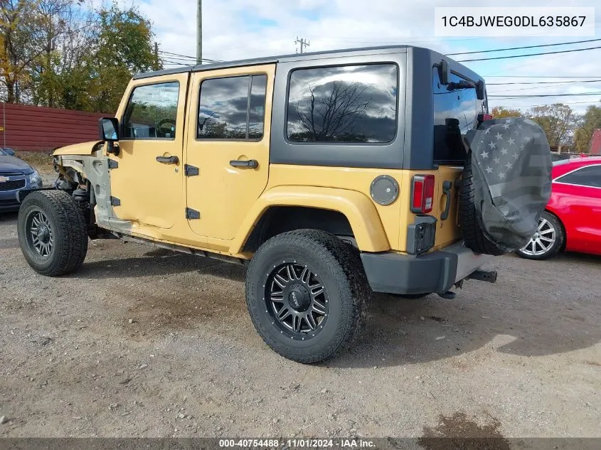 2013 Jeep Wrangler Unlimited Sahara VIN: 1C4BJWEG0DL635867 Lot: 40754488