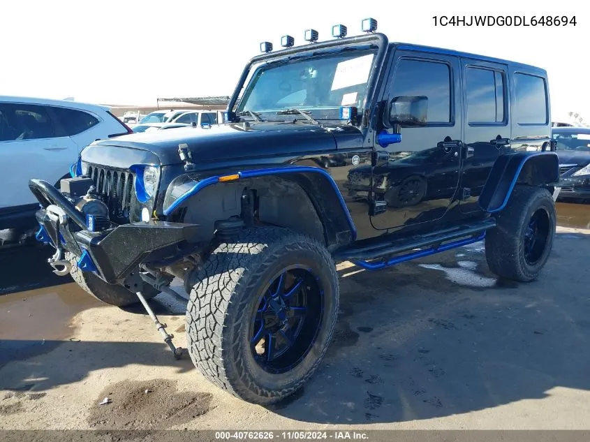 2013 Jeep Wrangler Unlimited Sport VIN: 1C4HJWDG0DL648694 Lot: 40762626