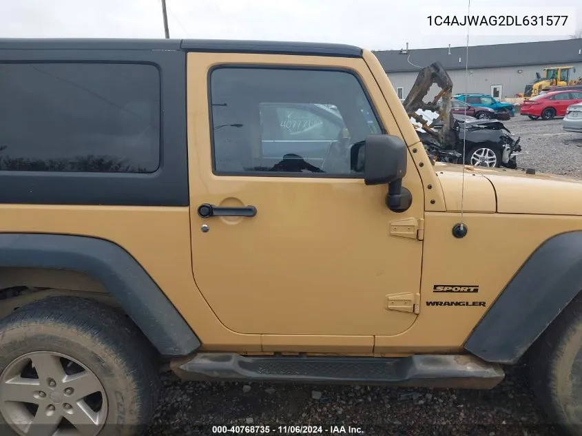 2013 Jeep Wrangler Sport VIN: 1C4AJWAG2DL631577 Lot: 40768735