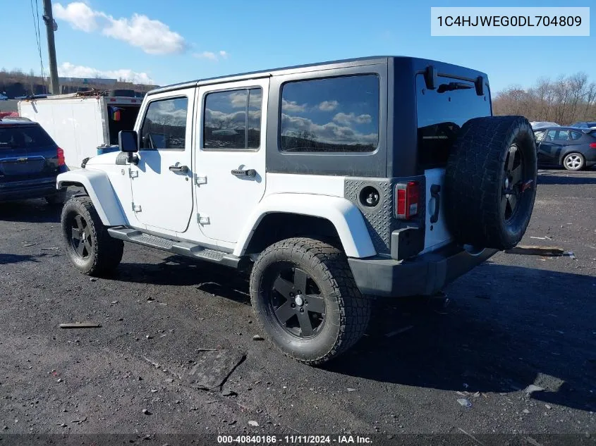 2013 Jeep Wrangler Unlimited Sahara VIN: 1C4HJWEG0DL704809 Lot: 40840186