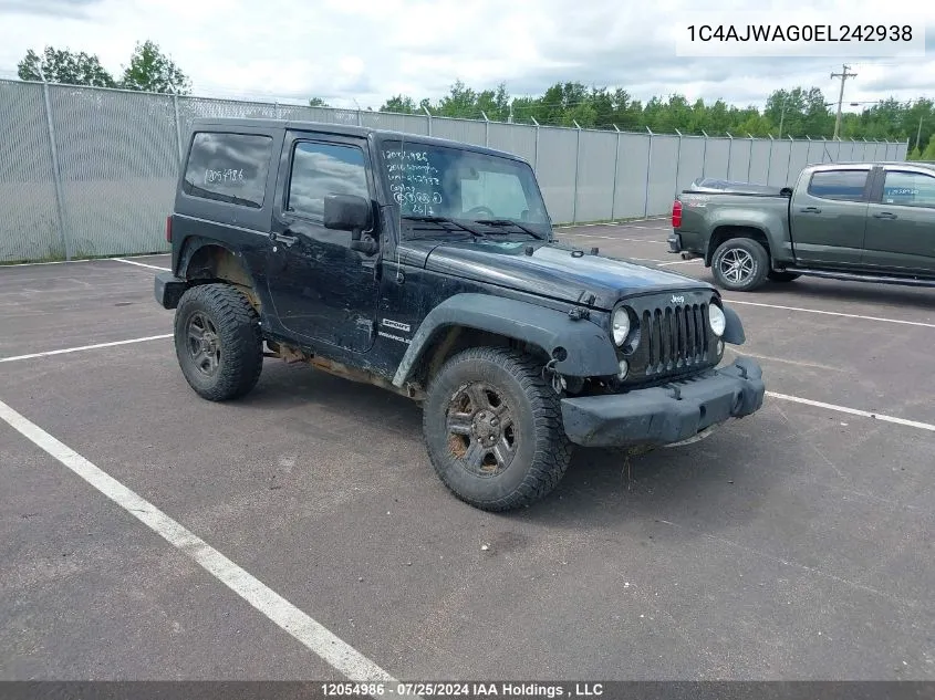 2014 Jeep Wrangler Sport VIN: 1C4AJWAG0EL242938 Lot: 12054986